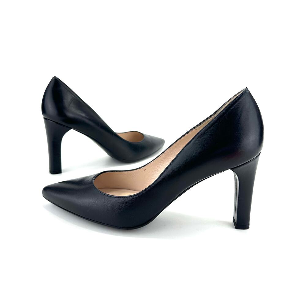 Sesto Meucci Pumps Size 10 M Black Leather Business/Party Pointed Toe High Heels